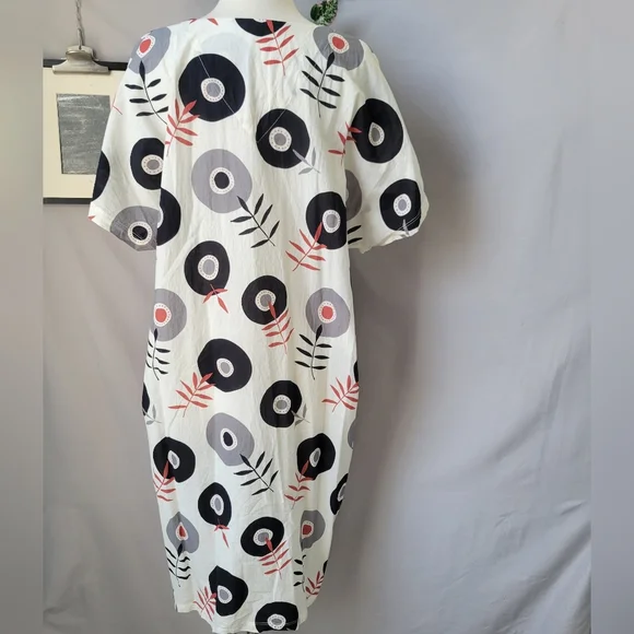 Gudrun Sjoden Julie Cotton Voile Floral V Neck Dress L - Picture 3 of 15